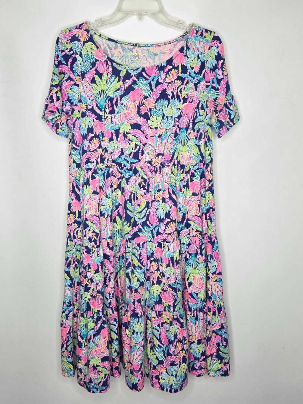 Lilly Pulitzer Jodee Dress in Oyster Bay Navy Seen and Herd Tropical Medium